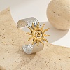 Hammered 304 Stainless Steel Cuff Bangles for Women BJEW-T023-01GP-1