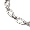 2Pcs 2 Styles 304 Stainless Steel Hollow Cross-Linked Chain Bracelets for Couple BJEW-JB12294-5