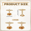 1 Pair Brass Cufflinks BUTT-LP0002-05G-2