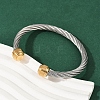 304 Stainless Steel Cuff Bangles BJEW-M136-01D-PG-3