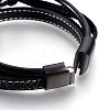 Braided Leather Cord Multi-strand Bracelets BJEW-F349-12B-01-4