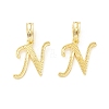 Rack Plating Eco-Friendly Brass Letter Pendants KK-K265-02G-N-1