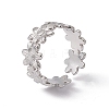 Non-Tarnish 304 Stainless Steel Ring Flower Wrap Open Cuff Ring for Women RJEW-C045-17P-1