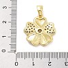 Rack Plating Brass Micro Pave Cubic Zirconia Pendants KK-Z071-75G-01-3