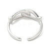 Double Knot Brass Open Cuff Ring for Women RJEW-A040-05P-3