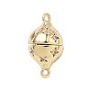 Round Brass Micro Pave Clear Cubic Zirconia Magnetic Clasps KK-C251-12G-1