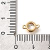 Brass Clear Cubic Zirconia Connector Charms KK-K294-14G-3