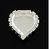 Shining Flatback Heart Brass ABS Plastic Imitation Pearl Cabochons RB-S020-09-2