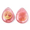 Cherry Quartz Glass Pendants G-T122-71L-3