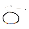 Glass Seed Beaded Necklace & Braided Beaded Bracelet SJEW-JS01283-02-6