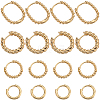 SUNNYCLUE 8 Pairs 4 Styles Brass Beaded Huggie Hoop Earrings for Women KK-SC0004-60-1