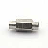 304 Stainless Steel Matte Surface Magnetic Clasps with Glue-in Ends STAS-O042-A-18-2