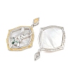 Brass Micro Pave Green Cubic Zirconia Pendants CU-CBA3297-01GP-2