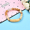 Natural Topaz Jade Beads Stretch Bracelets BJEW-T022-04M-1