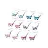 Two Tone Butterfly Dangle Earrings for Women EJEW-JE04807-1