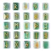 Rectangle Natural Green Aventurine Rune Stones PW-WG62729-03-1