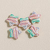 15Pcs Printed Resin Beads RESI-CJC0006-036G-1