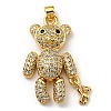 Brass with Cubic Zirconia Pendants X-KK-K341-37G-1