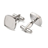 Sqaure 304 Stainless Steel Cufflink Settings SA-CBAC007-01P-2