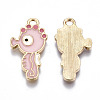 Light Gold Plated Alloy Enamel Pendants ENAM-T009-77C-RS-2