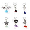 SUPERFINDINGS 6 Sets 6 Styles Chakra Natural & Synthetic Mixed Stone Chips Alloy Pendants FIND-FH0006-29-1