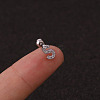 316L Surgical Stainless Steel Micro Pave Clear Cubic Zirconia Cartilage Earrings WG3A850-37-1