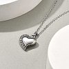 304 Stainless Steel Crystal Rhinestone Heart Urn Ashes Necklaces STAS-Z106-04P-2