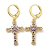 Real 18K Gold Plated Brass Dangle Leverback Earrings EJEW-A033-03G-06-1