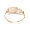 Round Natural Sea Shell Finger Rings RJEW-JR00848-02-4