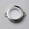 Flat Round 304 Stainless Steel Floating Lockets Connector Charms FIND-WH0032-57P-02-1