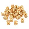 Brass Micro Pave Clear Cubic Zirconia Double Sided Bead Caps KK-I705-09G-2