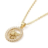 Brass Micro Pave Cubic Zirconia Pendants Necklace LS-NJEW-I125-01B-2