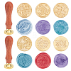 SUPERDANT 6Pcs 6 Style Wax Seal Brass Stamp Head DIY-SD0001-40-2