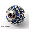 Brass Cubic Zirconia Beads X-ZIRC-D009-03P-2