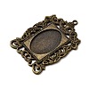 Rectangle Tibetan Style Alloy Big Pendant Cabochon Settings PALLOY-K109-77AB-NR-2