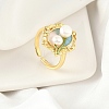 Brass Enamel Cuff Rings RJEW-K291-04G-03-1