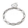 304 Stainless Steel Oval Link Chains Bracelets for Men & Women BJEW-D042-34P-4