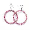 Natural Rhodochrosite Dangle Earrings EJEW-K077-A15-2