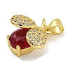 Rack Plating Brass Micro Pave Cubic Zirconia Pendants KK-I718-11G-03-2