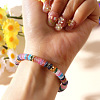 Natural Mixed Gemstone & Brass Beads Stretch Bracelets for Women RV1969-2-3