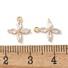 Real 18K Gold Plated Brass Cubic Zirconia Charms KK-R037-157G-3