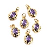 5Pcs Brass Cubic Zirconia Charms KK-SZ0004-84-1