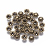 4-Petal Tibetan Style Alloy Bead Caps MLF1259Y-01AB-2
