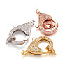 Brass Micro Pave Cubic Zirconia Lobster Claw Clasps ZIRC-TA0001-12-17