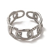 Non-Tarnish 304 Stainless Steel Open Cuff Ring RJEW-C068-09P-2