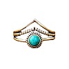 Alloy and Synthetic Turquoise Finger Rings FS-WG19095-04-5