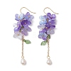 Shell Pearl Dangle Earrings EJEW-TA00617-01-2