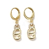 Brass Clear Cubic Zirconia Hoop Earrings EJEW-M045-01E-1