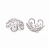201 Stainless Steel 5-Petal Flower Filigree Fancy Bead Caps STAS-E088-01-2