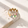 304 Stainless Steel Enamel Oval Open Cuff Rings for Women STAS-Z112-08G-2